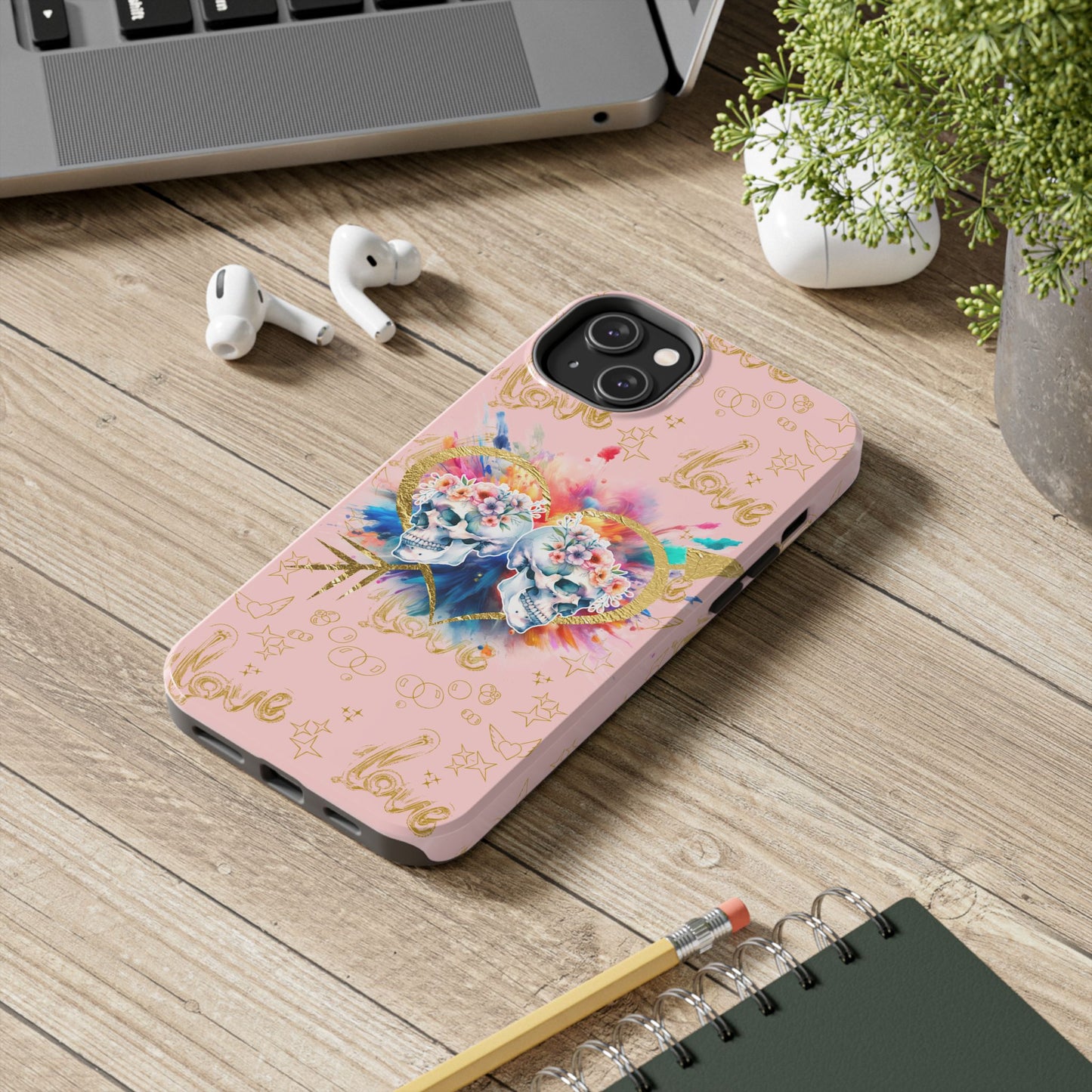 Love is Golden Watercolor (pink) - Tough Phone Cases
