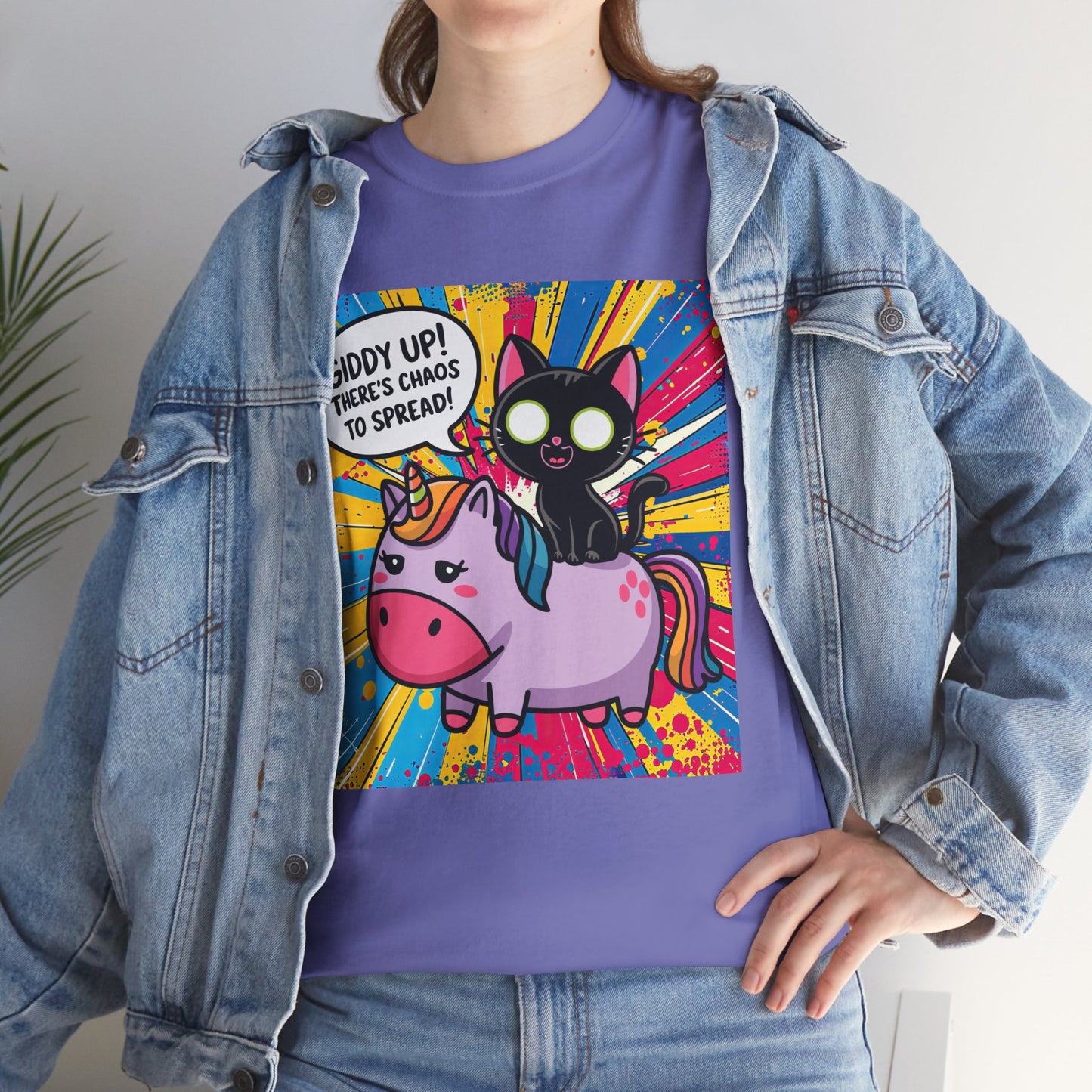 Giddy Up There’s Chaos To Spread - Unisex Heavy Cotton Tee