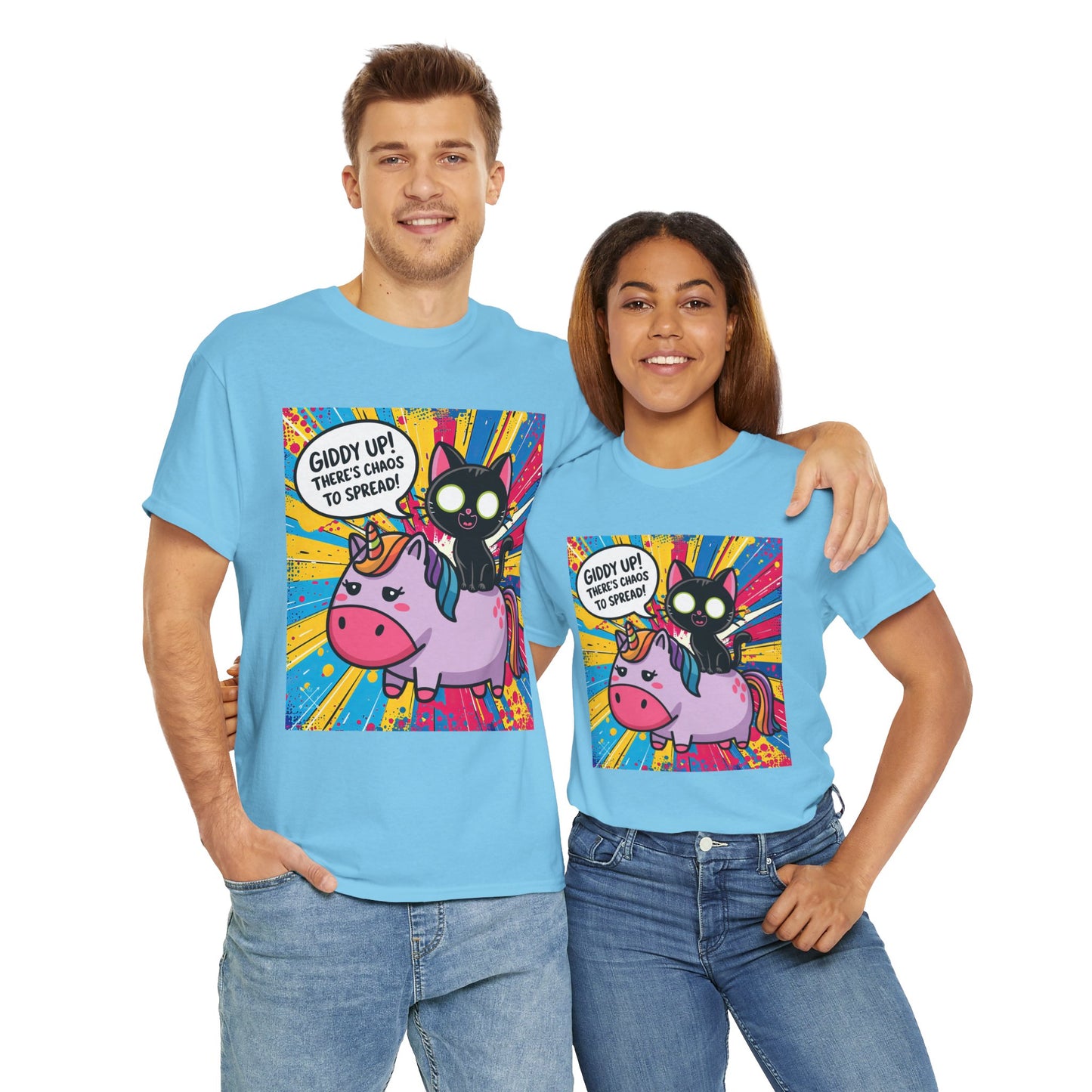 Giddy Up There’s Chaos To Spread - Unisex Heavy Cotton Tee