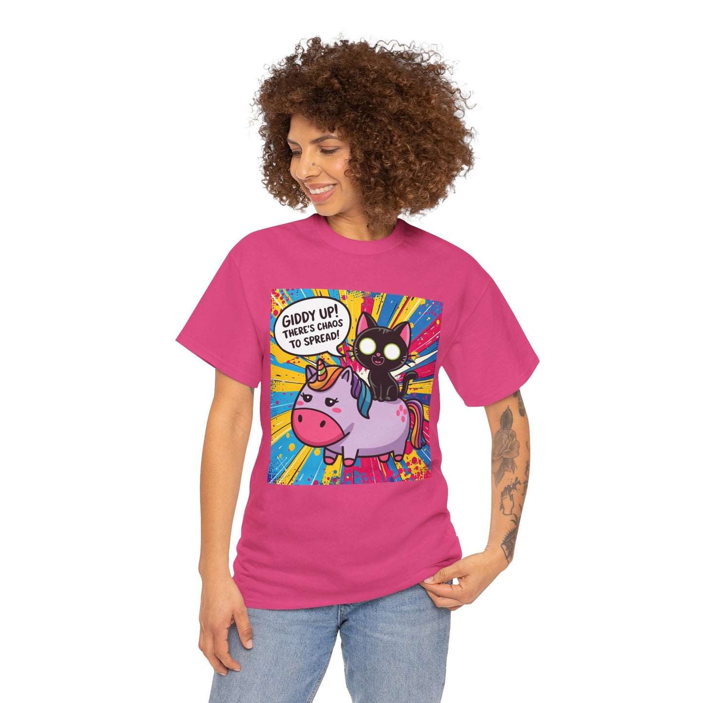 Giddy Up There’s Chaos To Spread - Unisex Heavy Cotton Tee