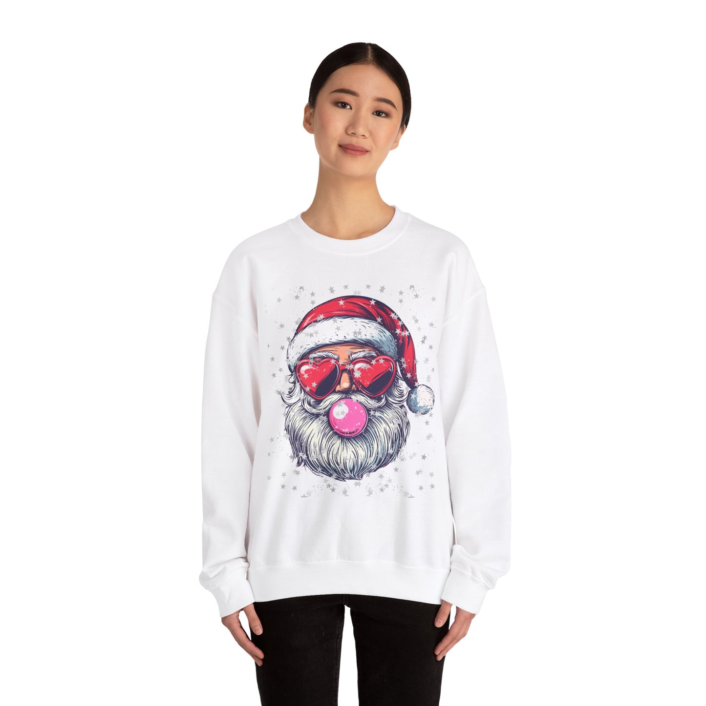 Retro Bubblegum Santa - Unisex Heavy Blend™ Crewneck Sweatshirt