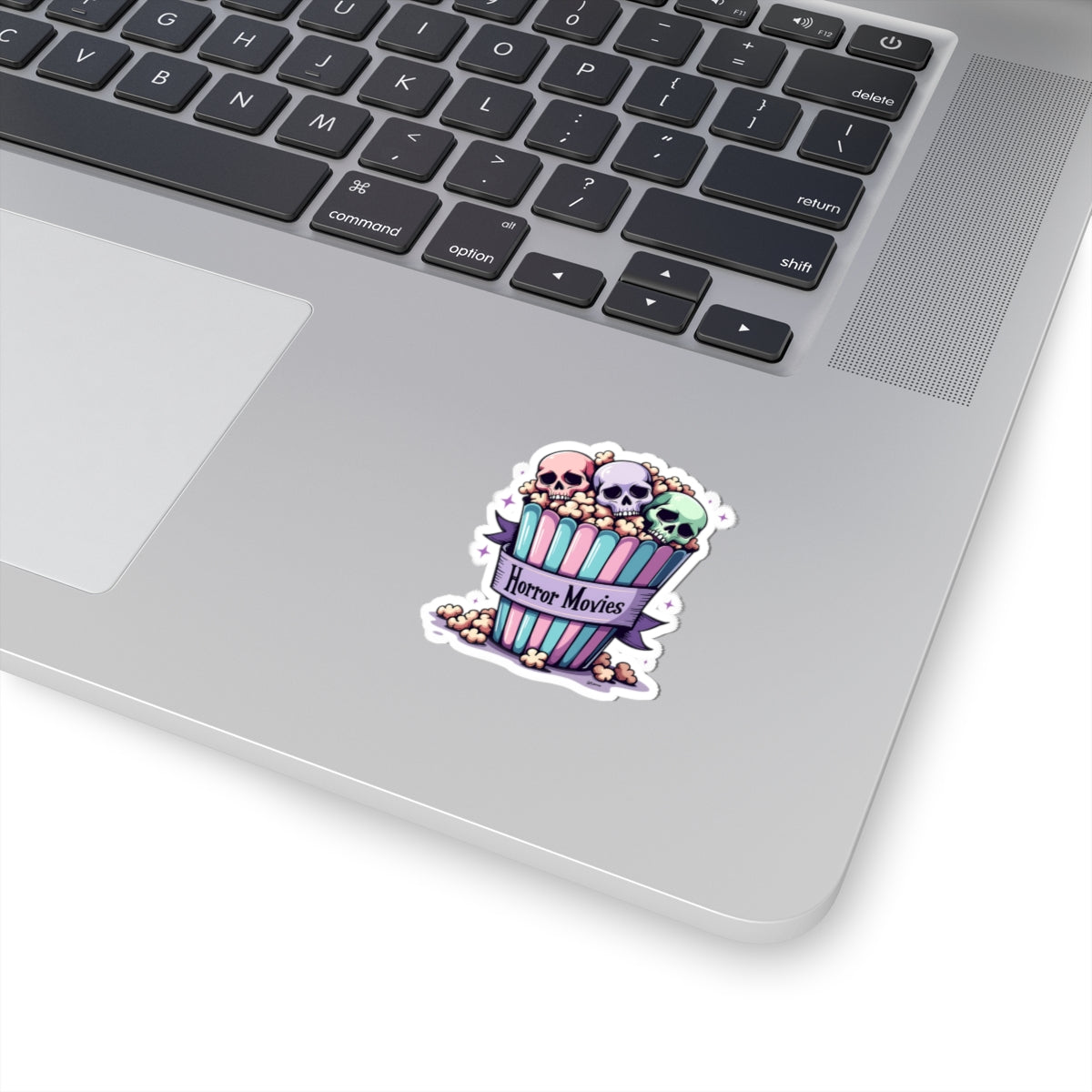 Horror Movies Popcorn Bucket and Skulls - Kiss-Cut Stickers
