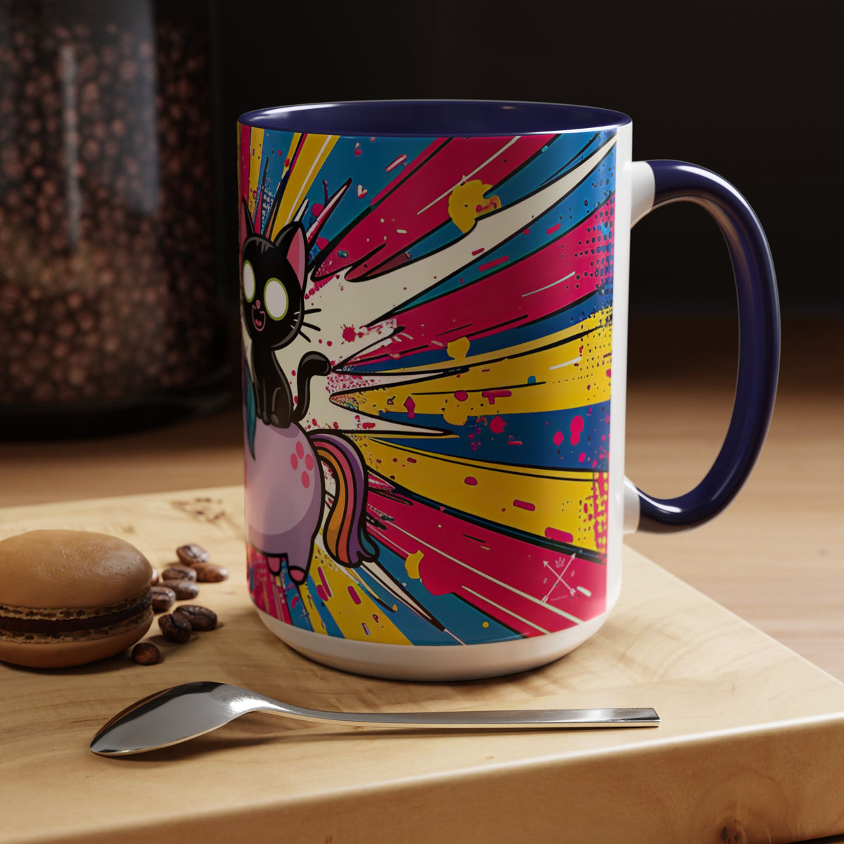 Giddy Up There's Chaos To Spread, Unicorn Cat Design - (11oz or 15oz) Coffee Mug