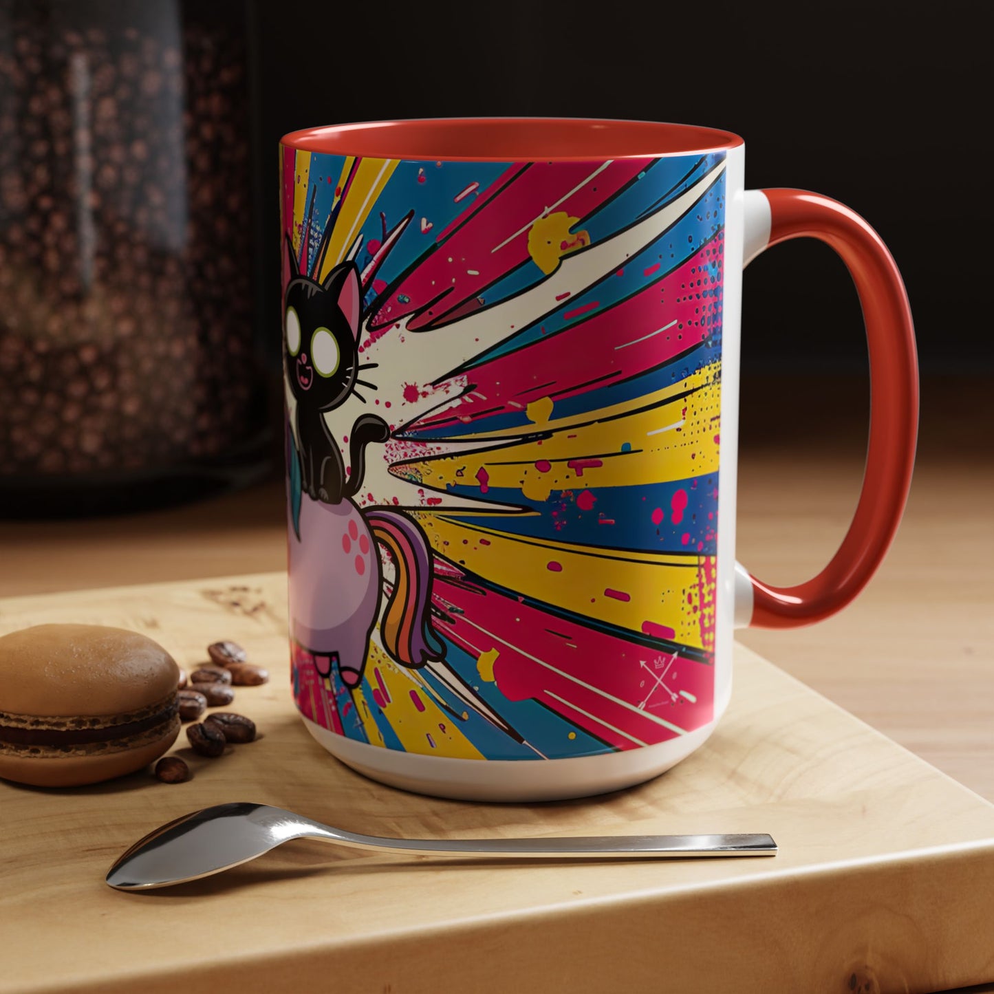 Giddy Up There's Chaos To Spread, Unicorn Cat Design - (11oz or 15oz) Coffee Mug