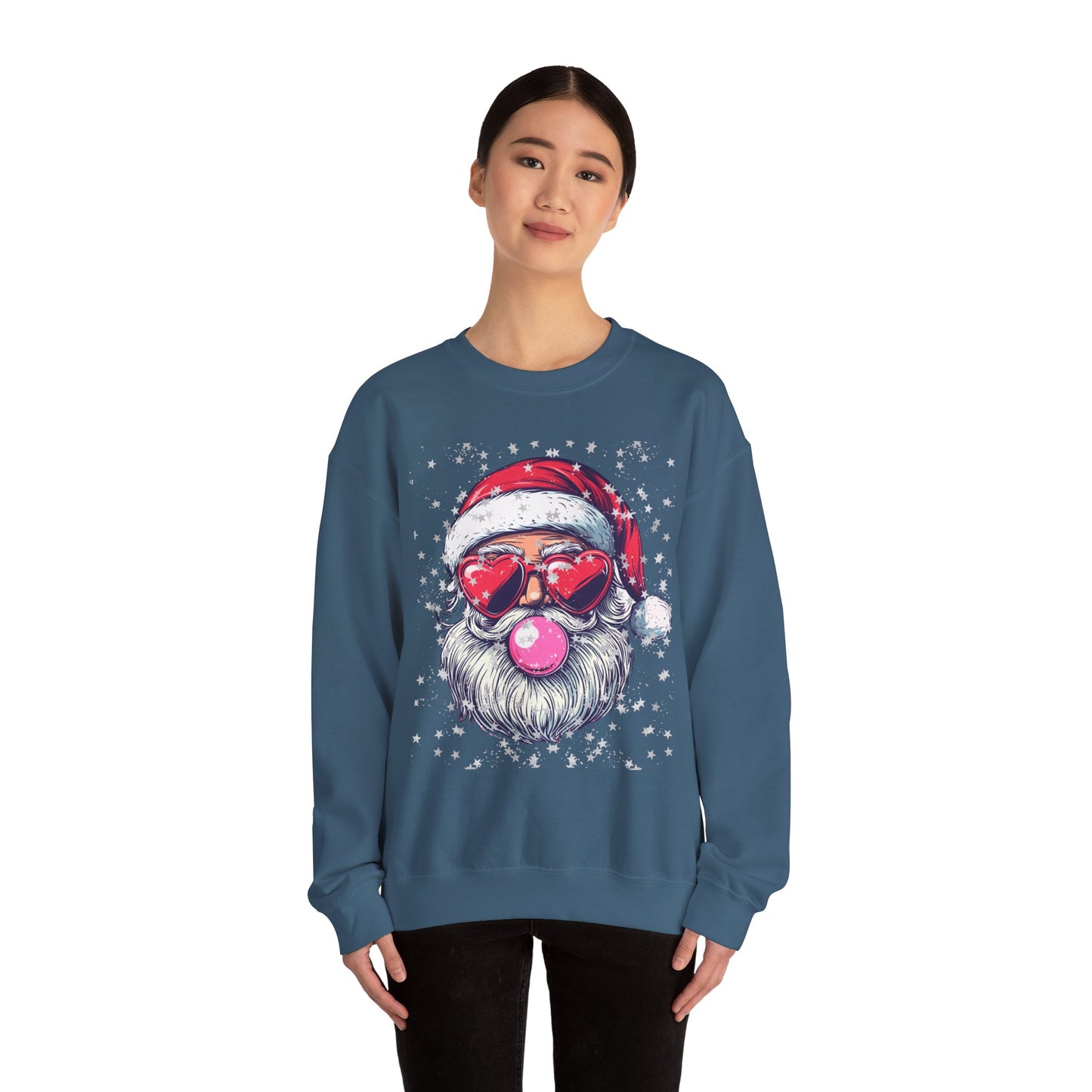 Retro Bubblegum Santa - Unisex Heavy Blend™ Crewneck Sweatshirt
