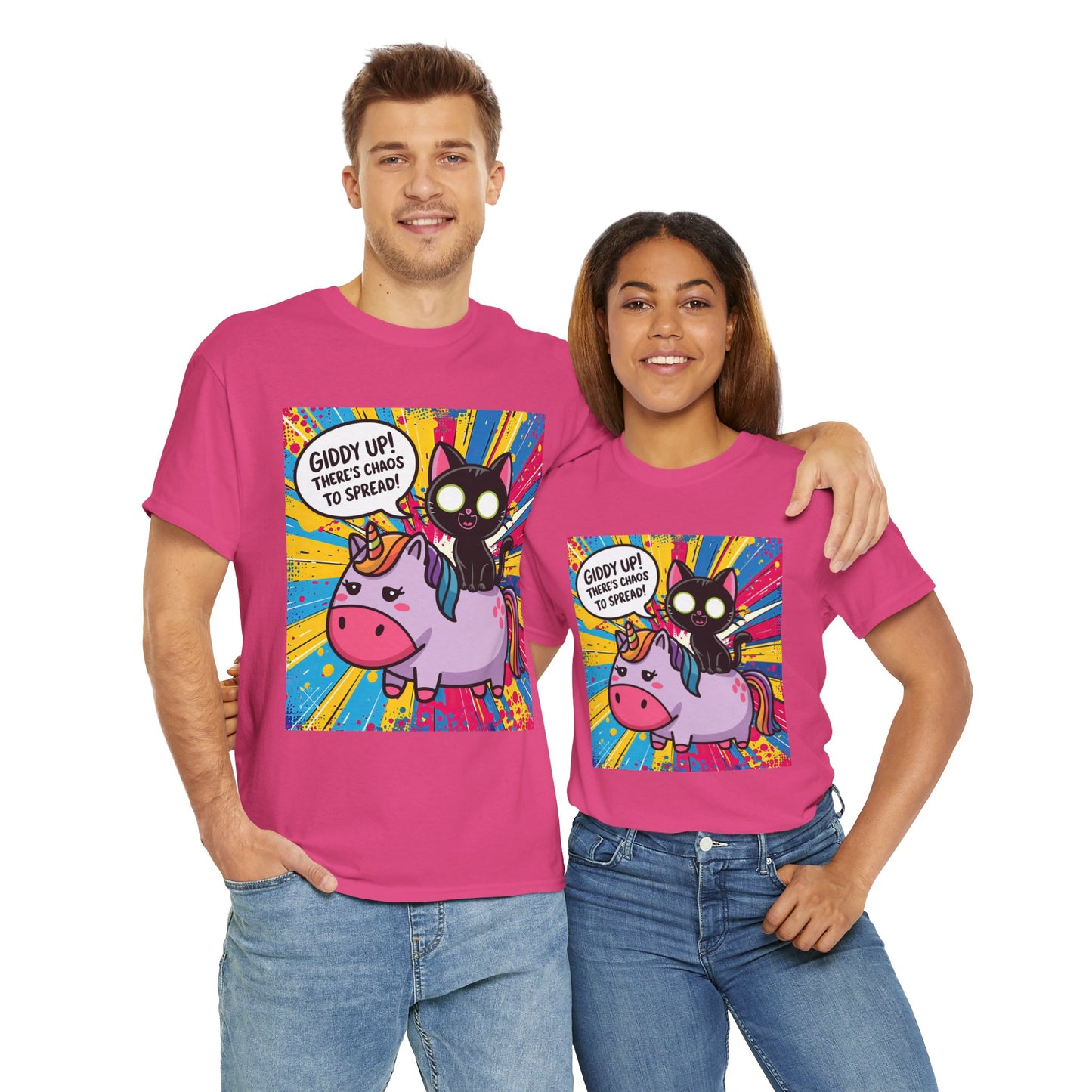 Giddy Up There’s Chaos To Spread - Unisex Heavy Cotton Tee