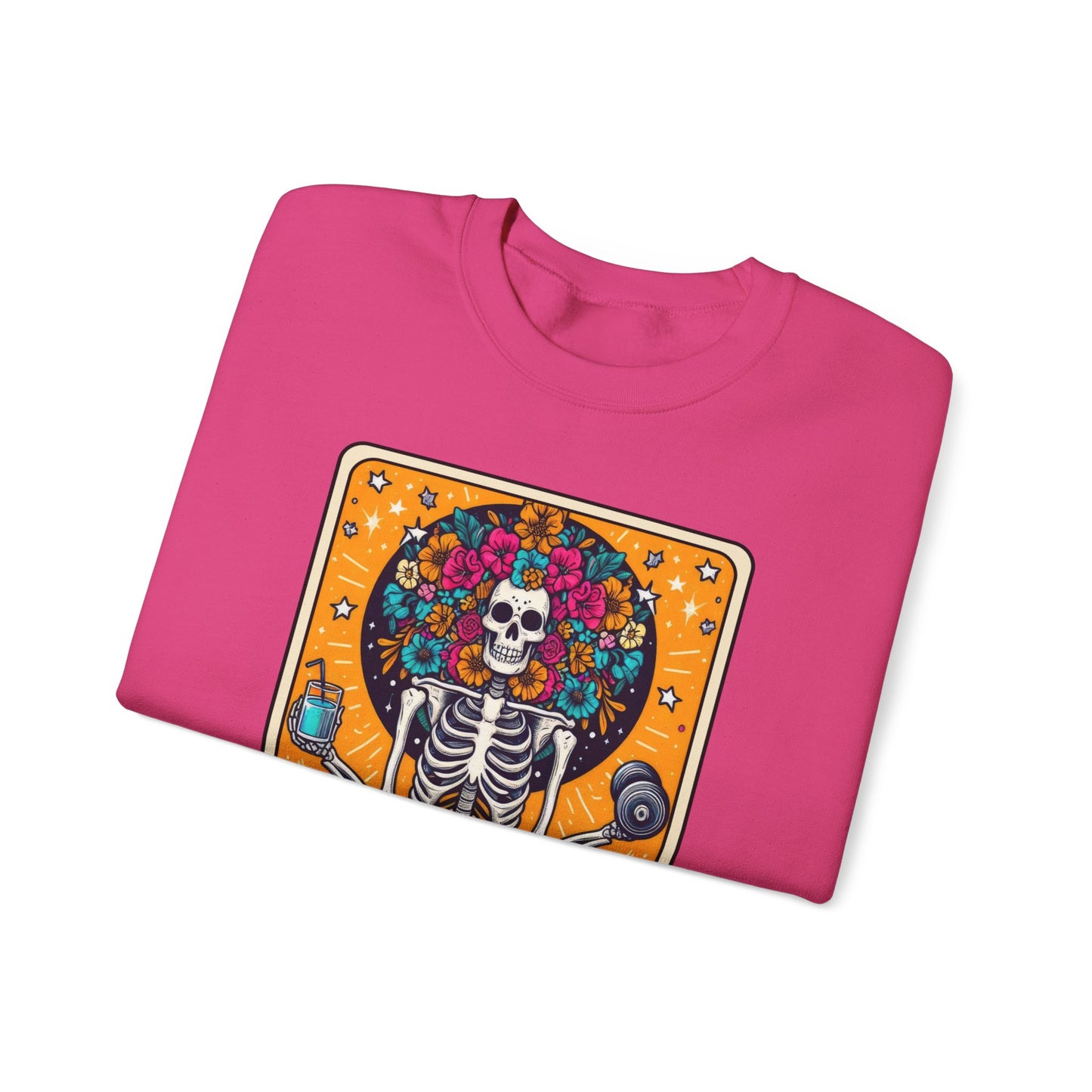 Gymaholic Skeleton Tarot Card - Unisex Heavy Blend™ Sweatshirt