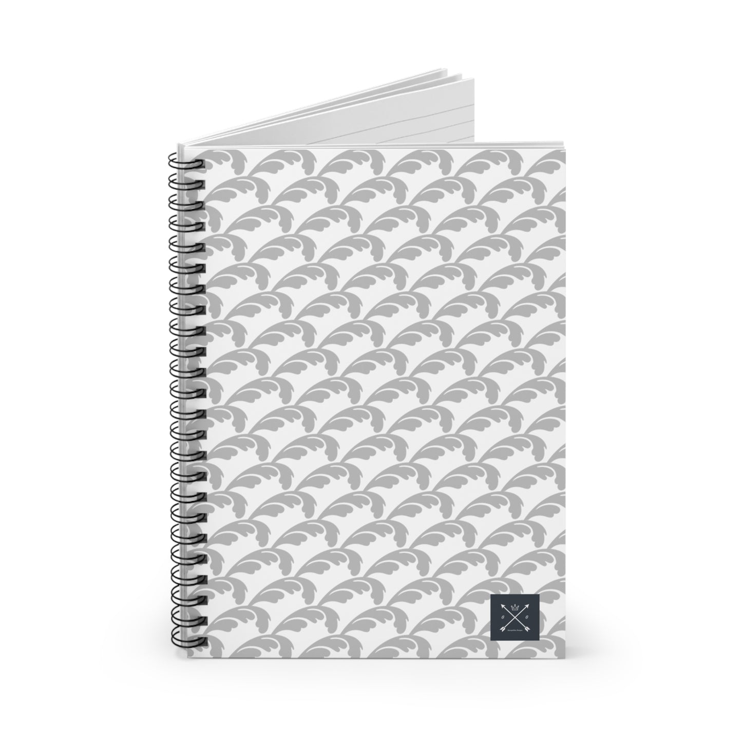 Beautiful Beloved Flourish (silver/white) - Spiral Notebook - Ruled Line