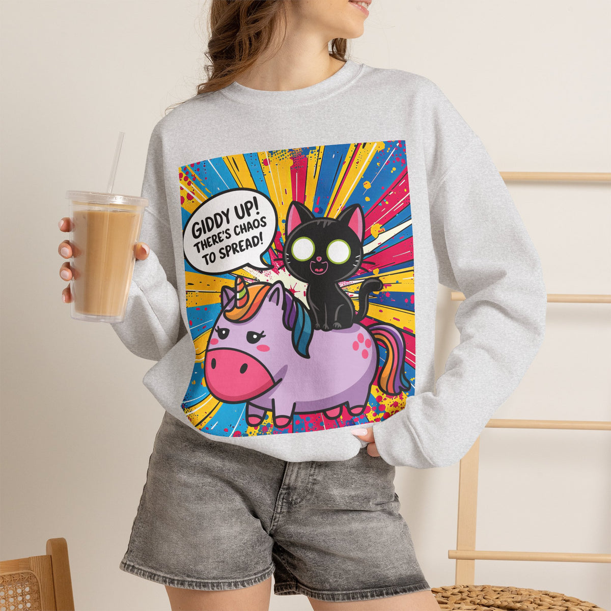 Giddy Up There's Chaos to Spread - Crewneck Sweatshirt