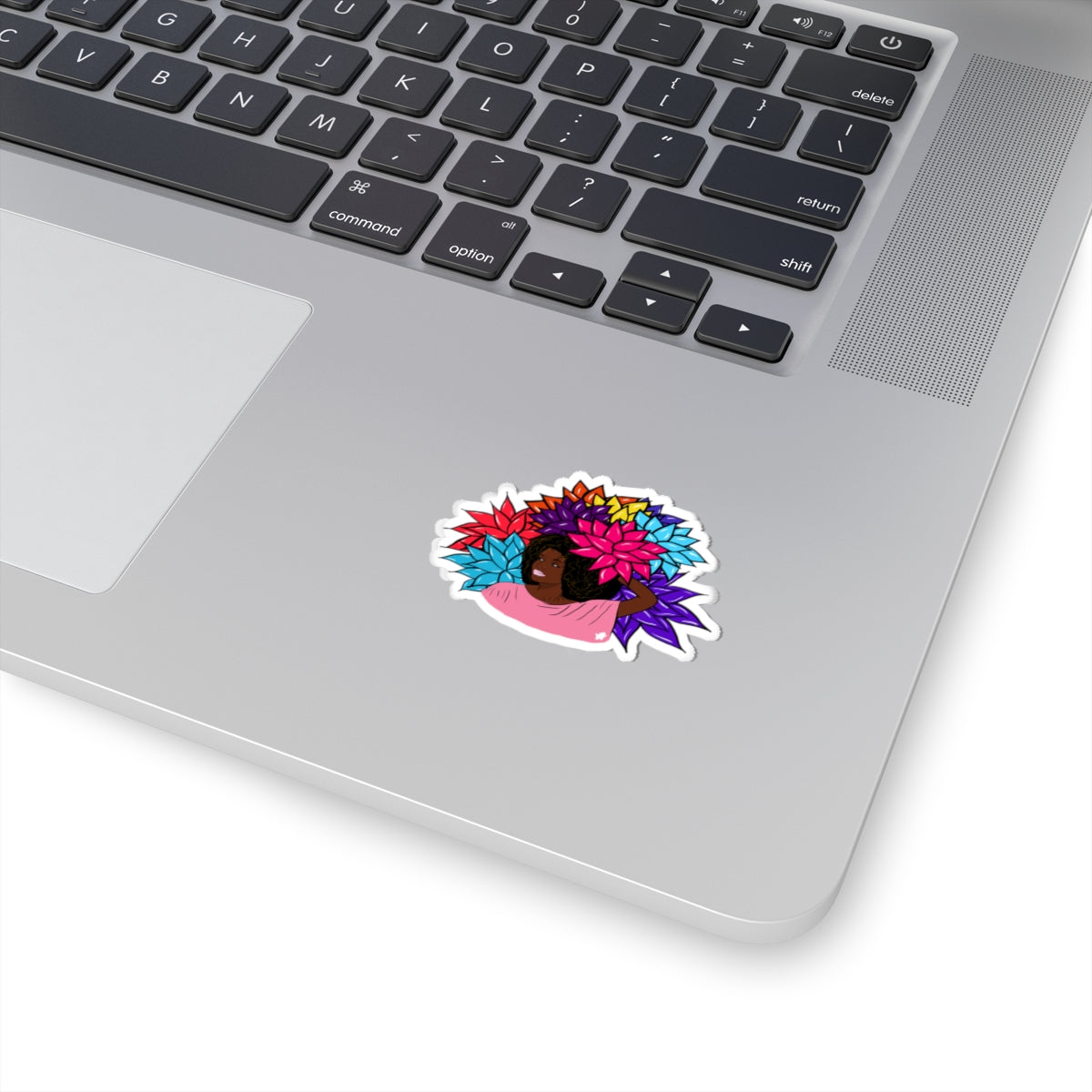 Beauty with Flower - Kiss-Cut Stickers
