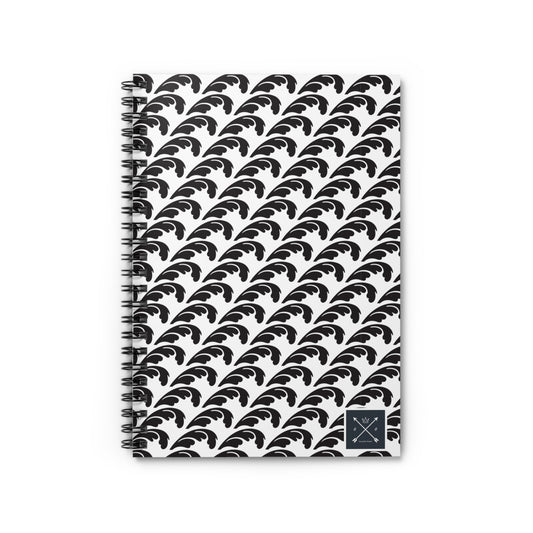 Beautiful Beloved Flourish (black/white) - Spiral Notebook - Ruled Line