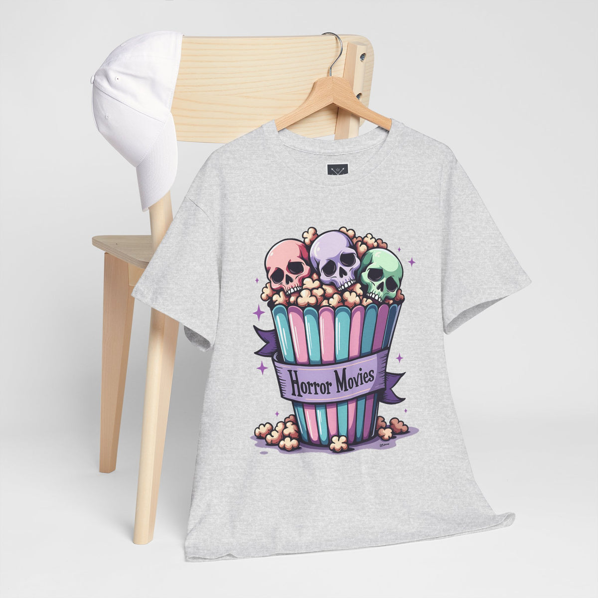 Horror Movies Popcorn Bucket - Unisex Cotton Tee