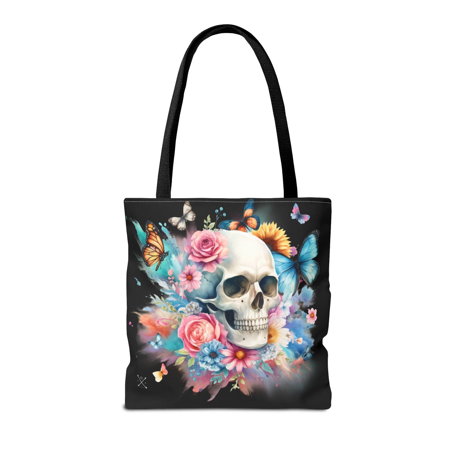 Watercolor Skull and Butterflies - Tote Bag (AOP)