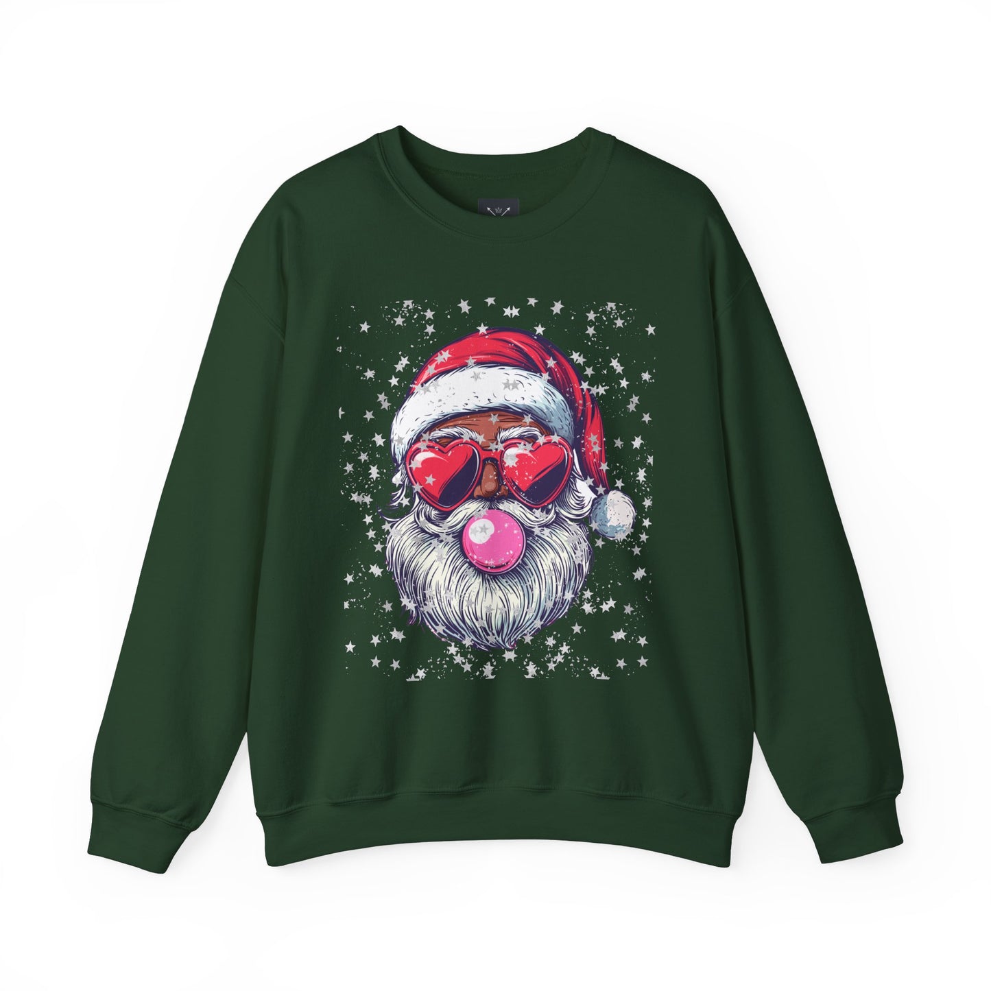 Retro Bubblegum Black Santa - Unisex Heavy Blend™ Crewneck Sweatshirt