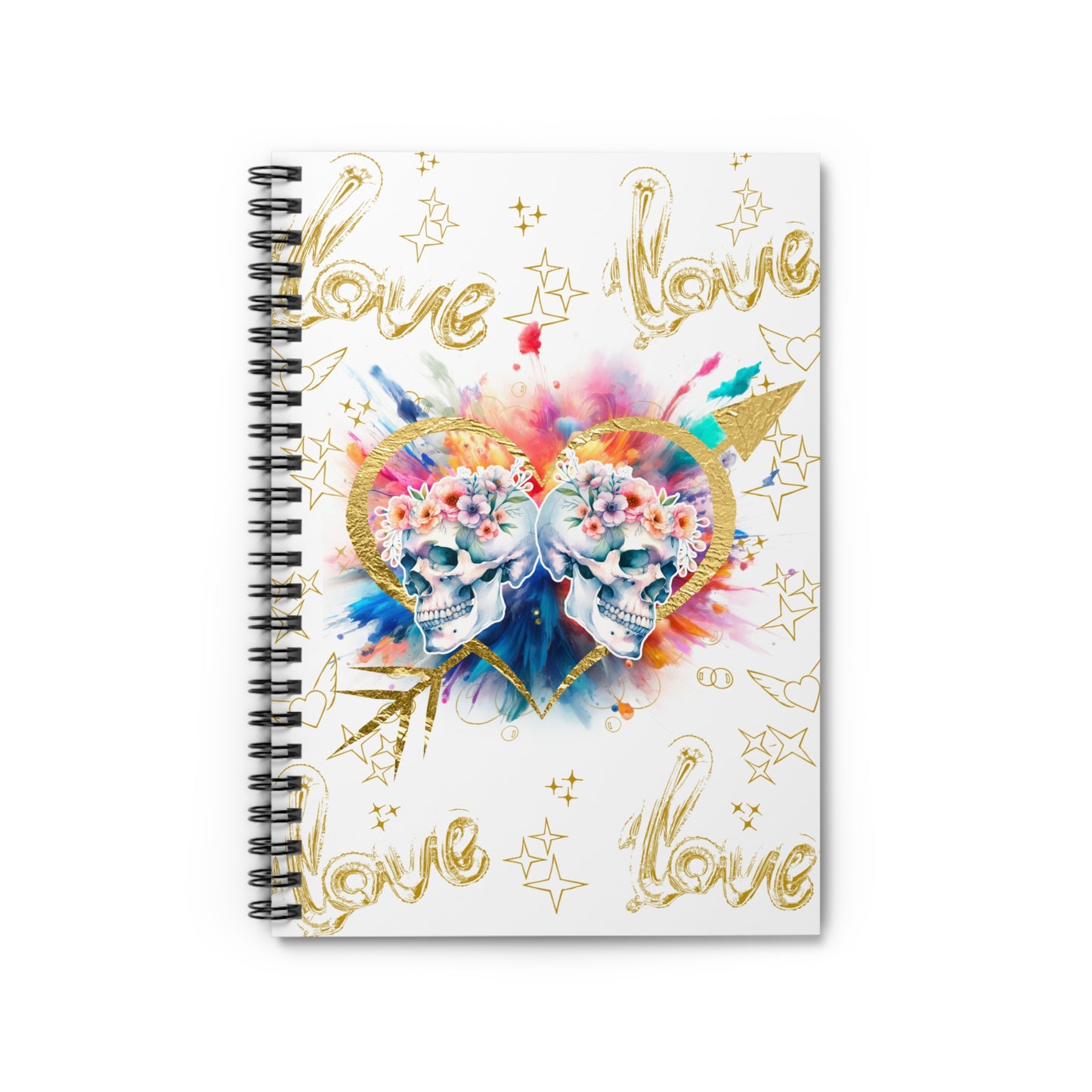 Love is Golden Watercolor - Spiral Notebook - Ruled Line