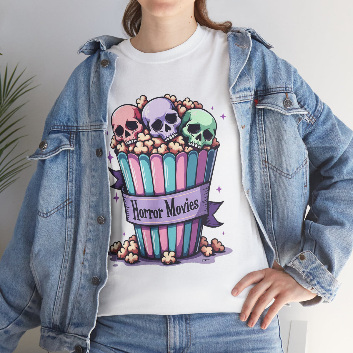 Horror Movies Popcorn Bucket - Unisex Cotton Tee