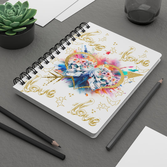 Love is Golden Watercolor (white) - Spiral Notebook - Ruled Line