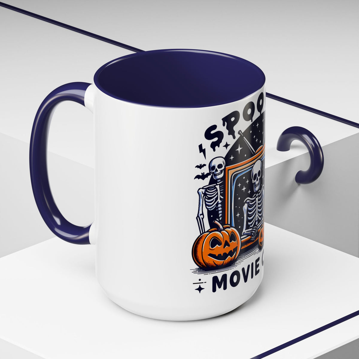 Spoooky Movie Club Skeletons - Color Accent Coffee Mug