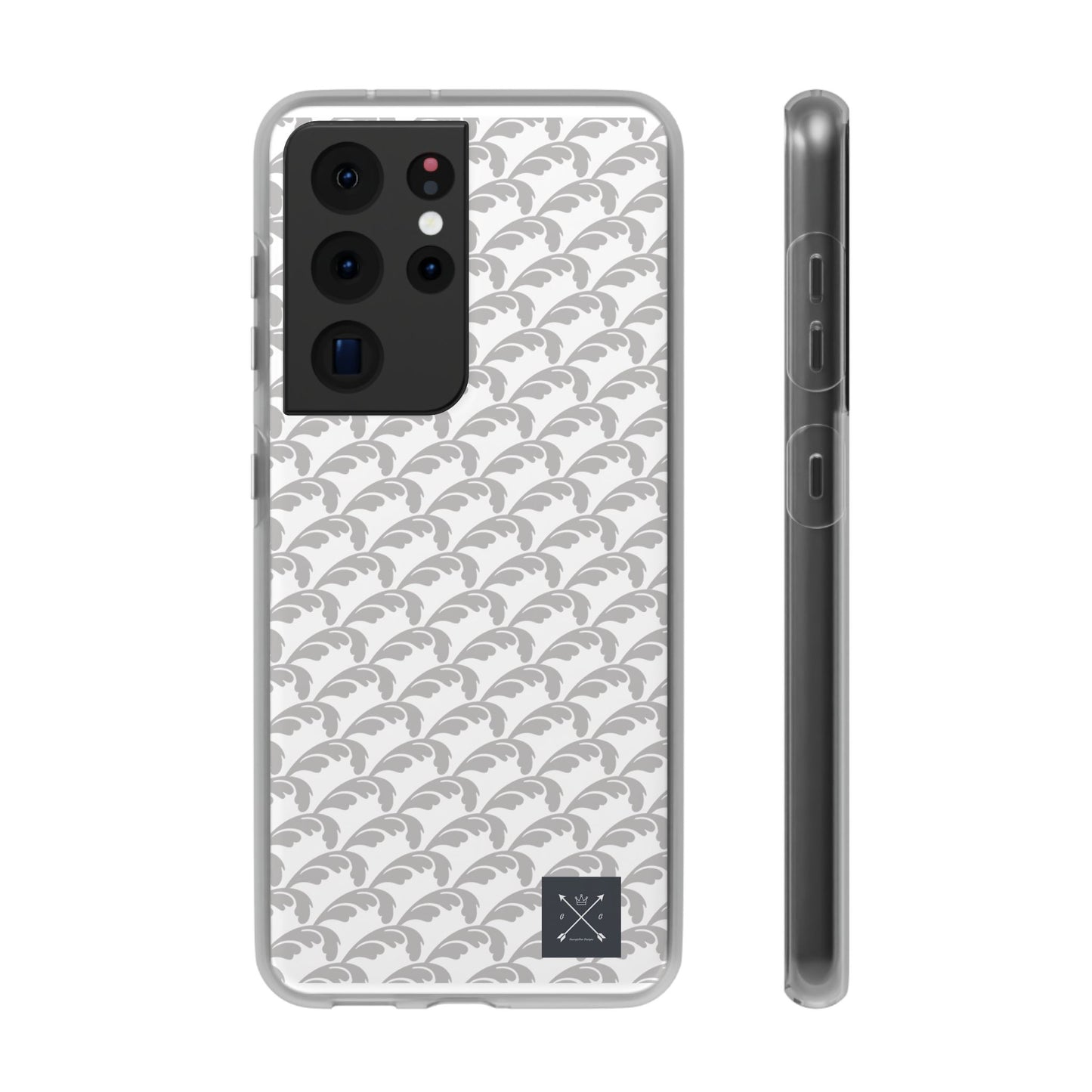 Beautiful Beloved Flourish (silver/white) - Flexi Phone Cases
