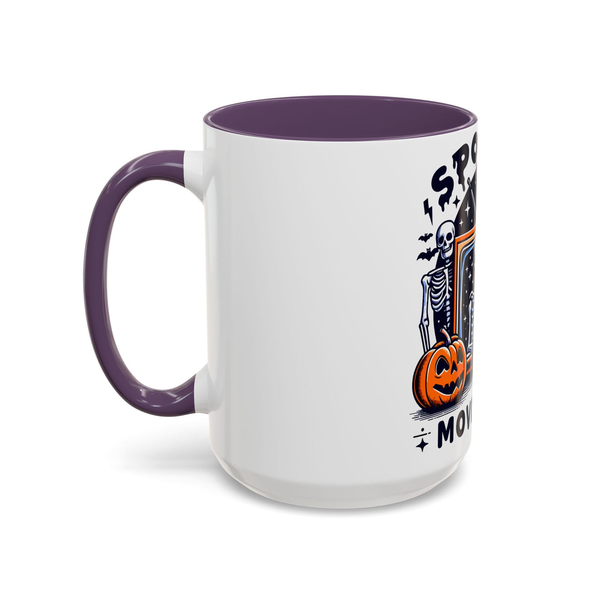 Spoooky Movie Club Skeletons - Color Accent Coffee Mug