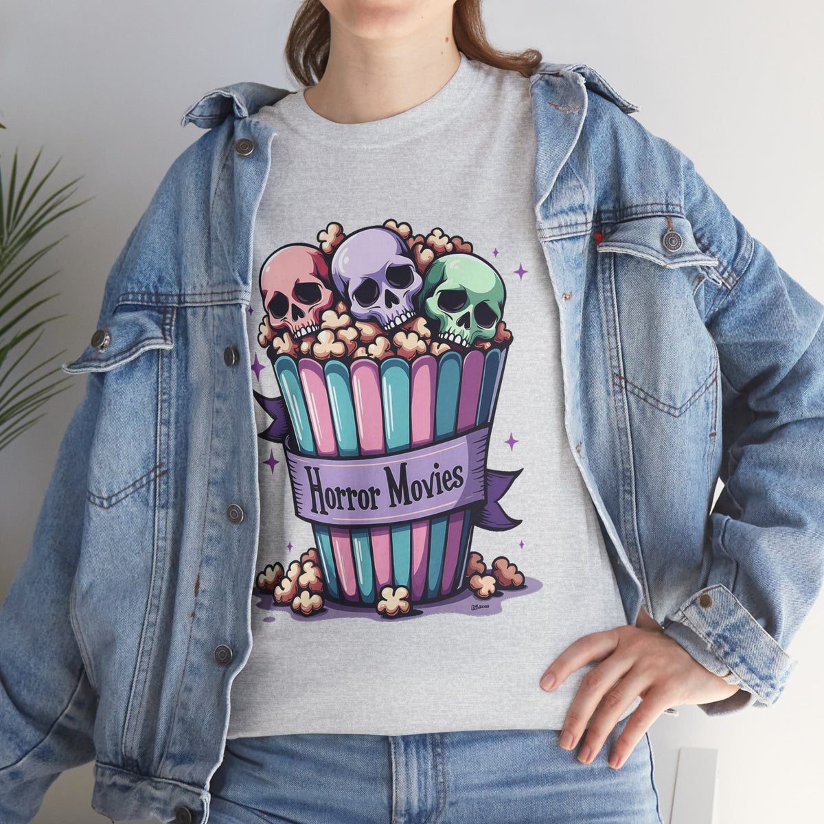 Horror Movies Popcorn Bucket - Unisex Cotton Tee