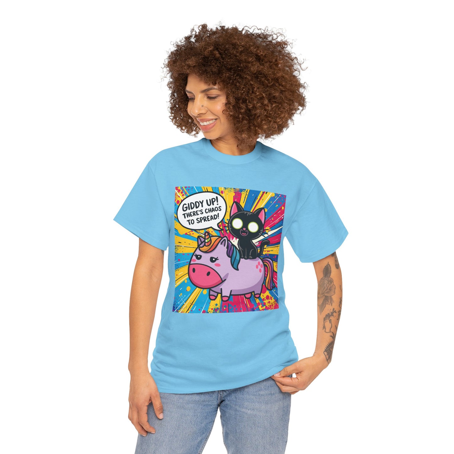 Giddy Up There’s Chaos To Spread - Unisex Heavy Cotton Tee