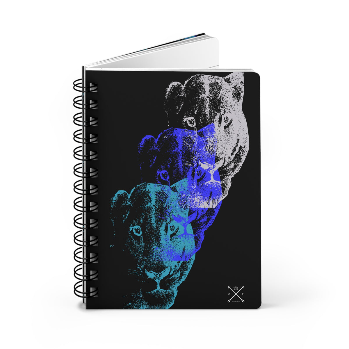 Lioness Arising - Spiral Notebook - Ruled Line - blk