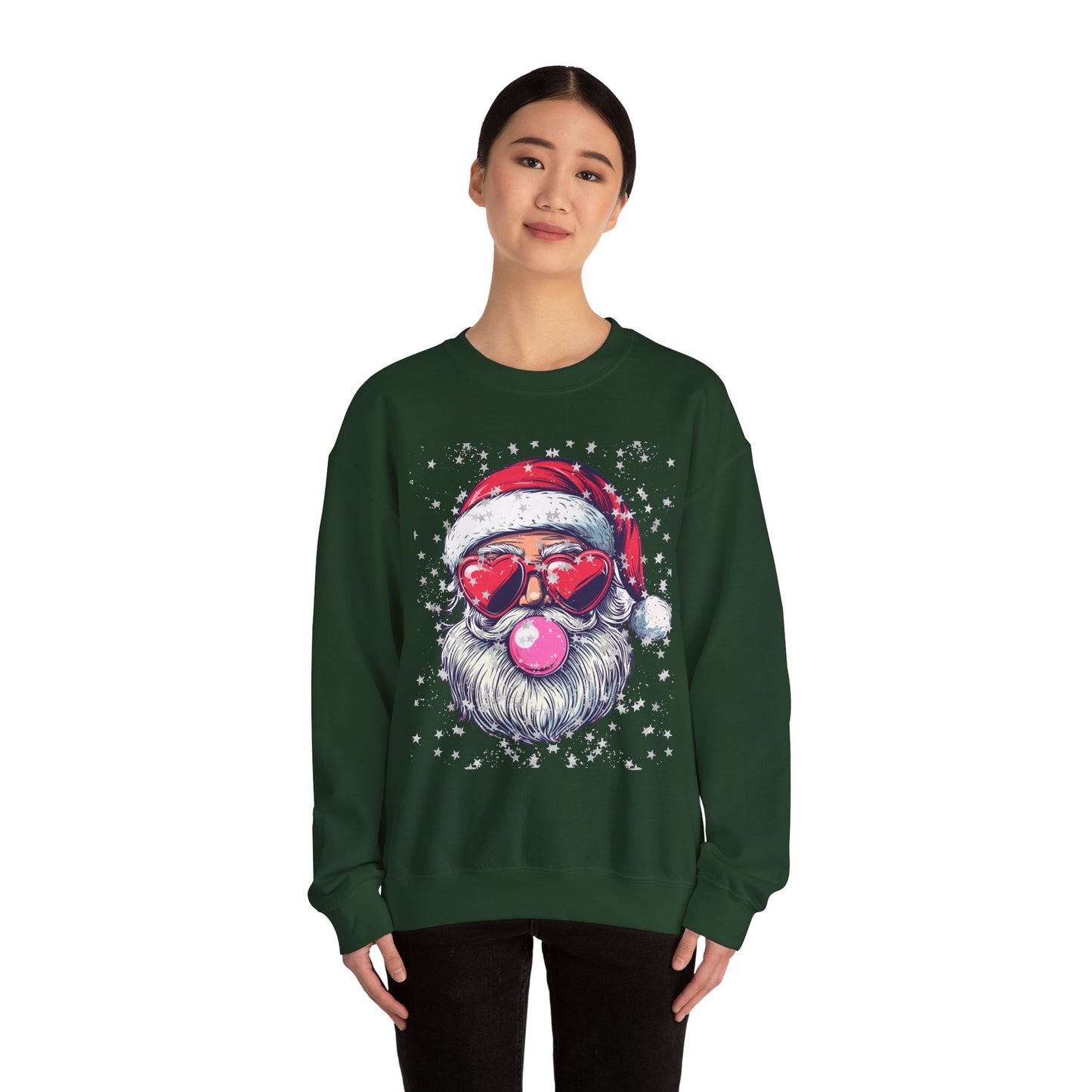 Retro Bubblegum Santa - Unisex Heavy Blend™ Crewneck Sweatshirt