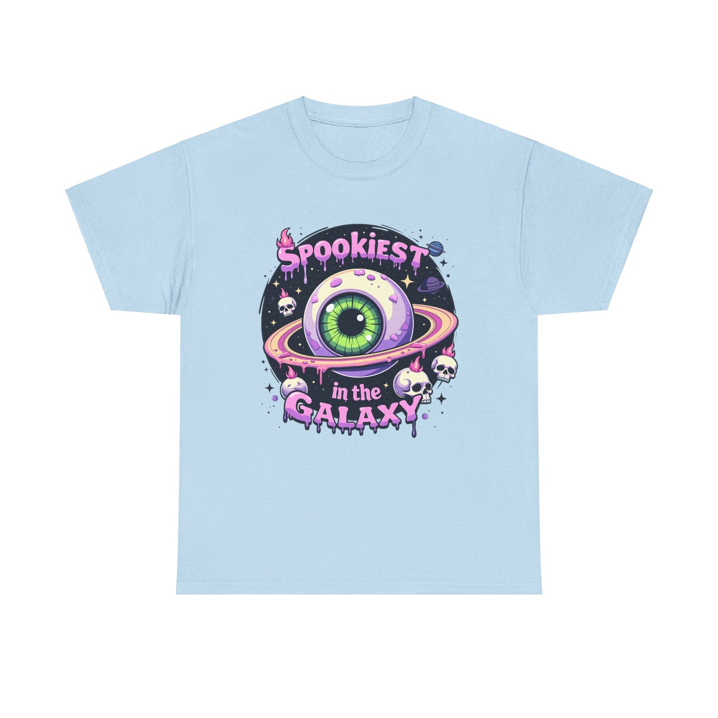 Spookiest in the Galaxy, Eyeball Planet and Skulls Design - Unisex T-shirt