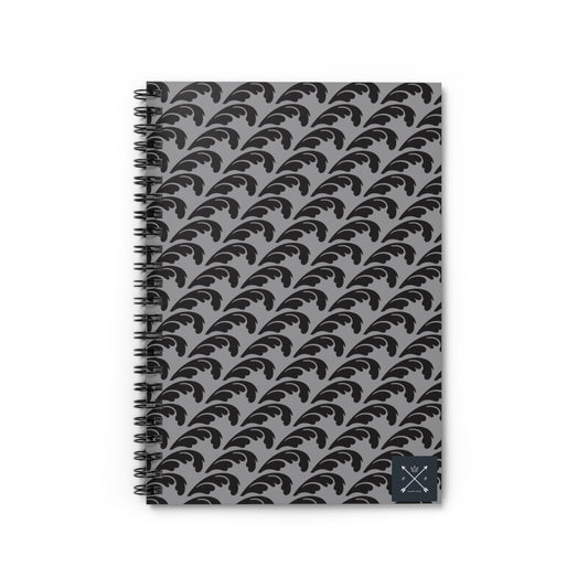 Beautiful Beloved Flourish (silver/black) - Spiral Notebook - Ruled Line