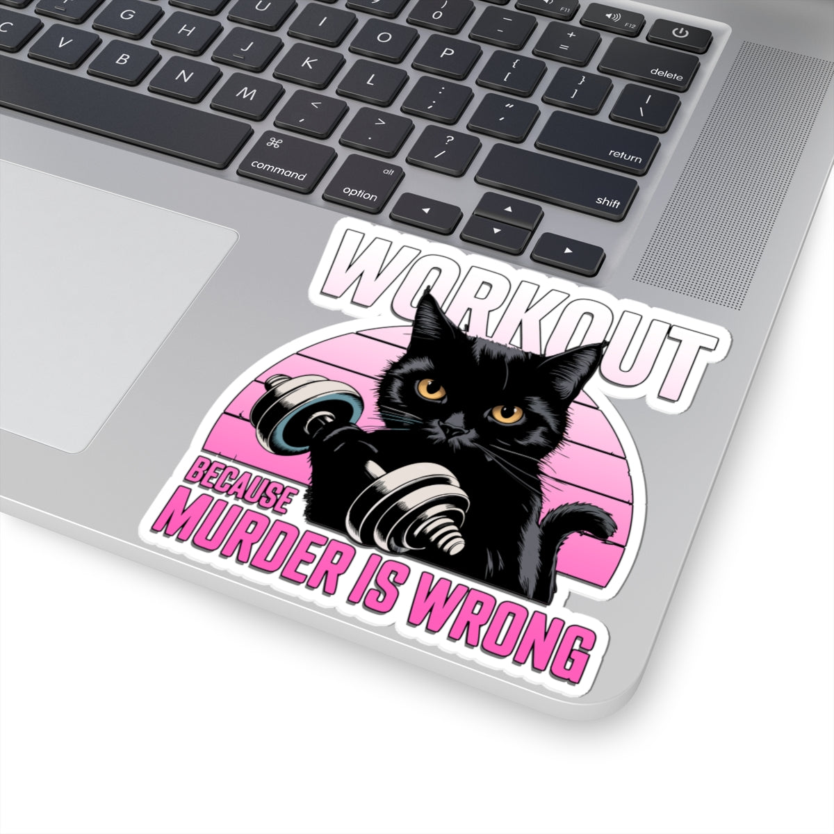 Workout Cat Kiss-Cut Stickers - Fun Fitness Décor