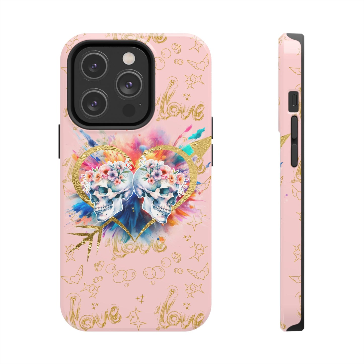 Love is Golden Watercolor (pink) - Tough Phone Cases