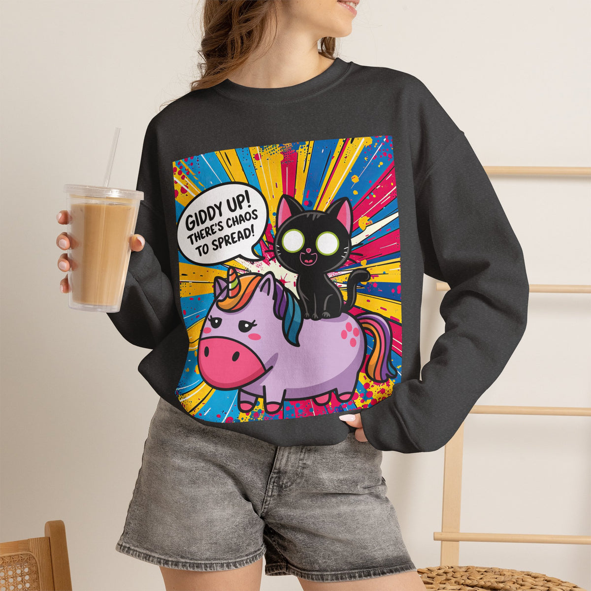 Giddy Up There's Chaos to Spread - Crewneck Sweatshirt