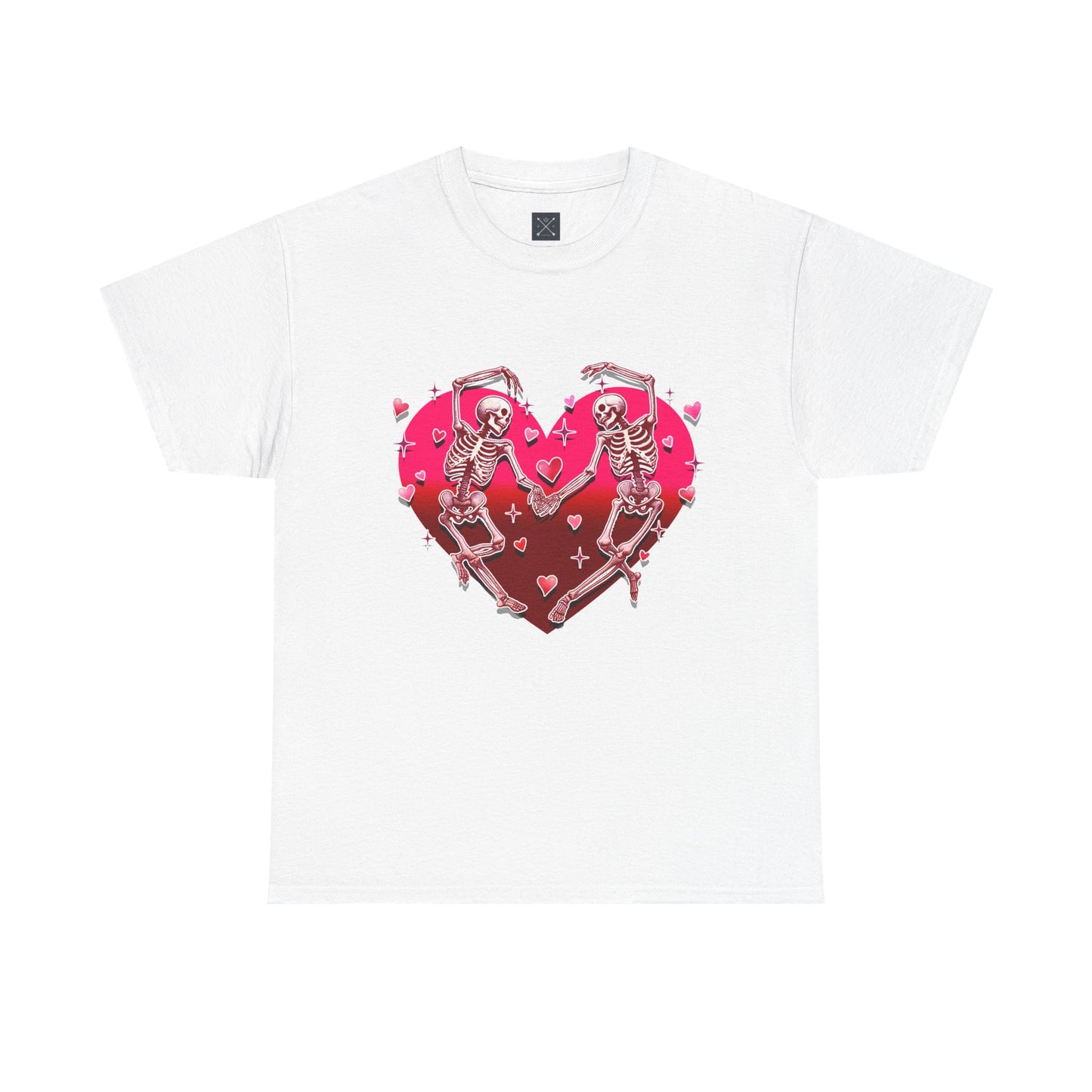 Skeleton Lovers Heart Graphic - Unisex Heavy Cotton T-shirt