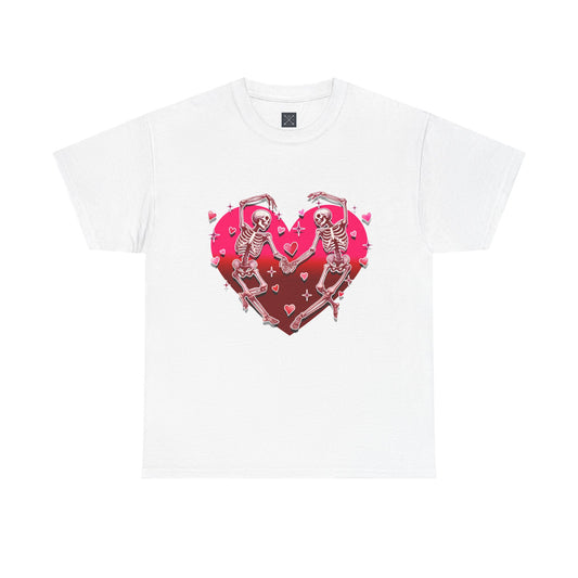 Skeleton Lovers Heart Graphic - Unisex Heavy Cotton T-shirt