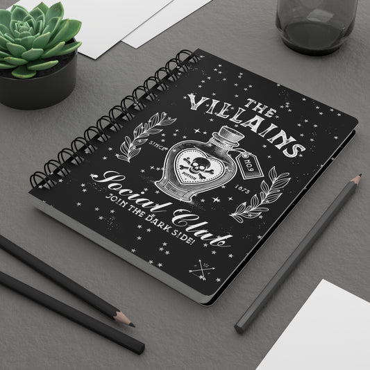 The Villains Social Club (white) - Spiral Notebook - Ruled Line