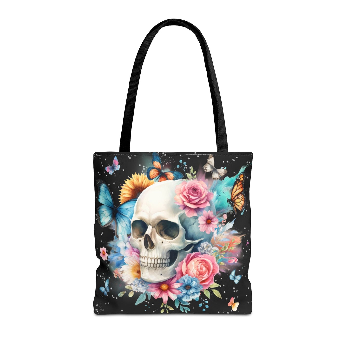 Watercolor Skull and Butterflies - Tote Bag (AOP)