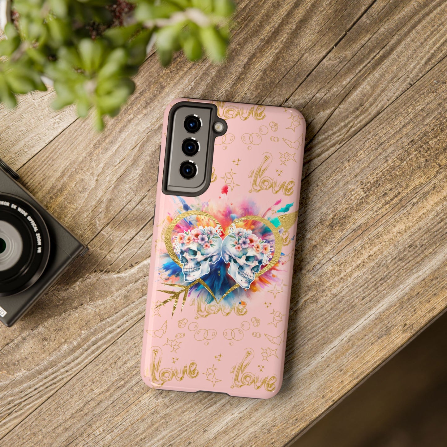 Love is Golden Watercolor (pink) - Tough Phone Cases