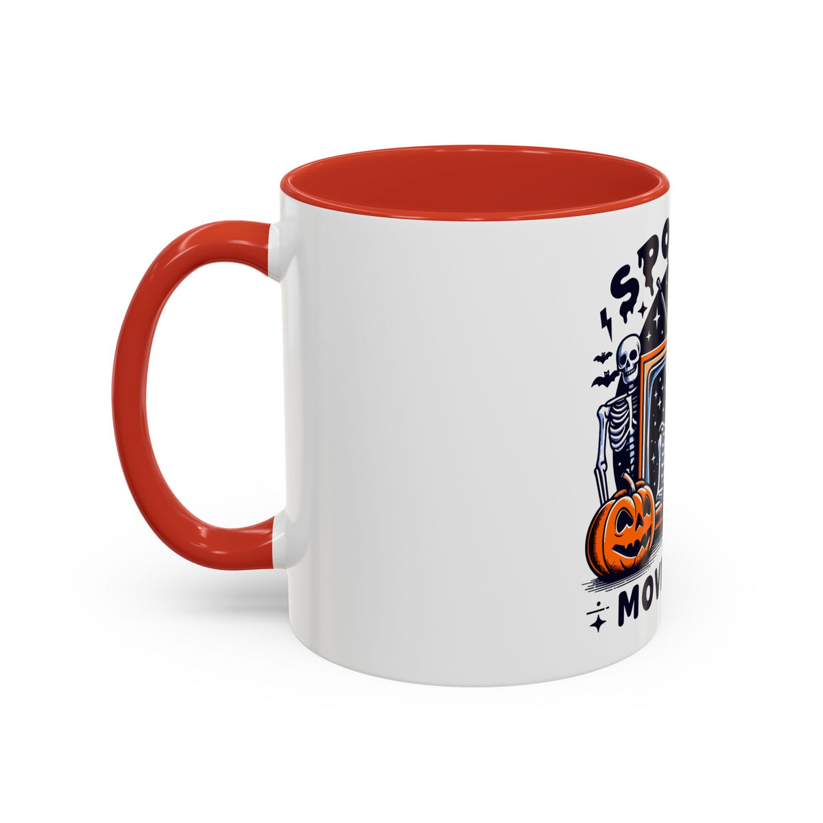 Spoooky Movie Club Skeletons - Color Accent Coffee Mug