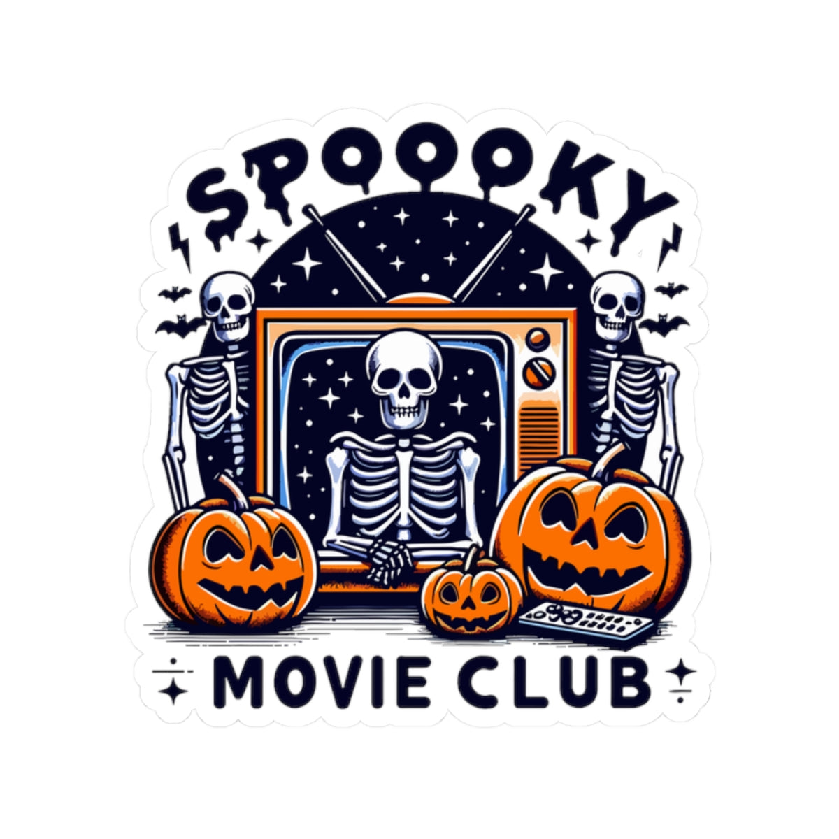 Spoooky Movie Club Themed - Kiss-cut Stickers