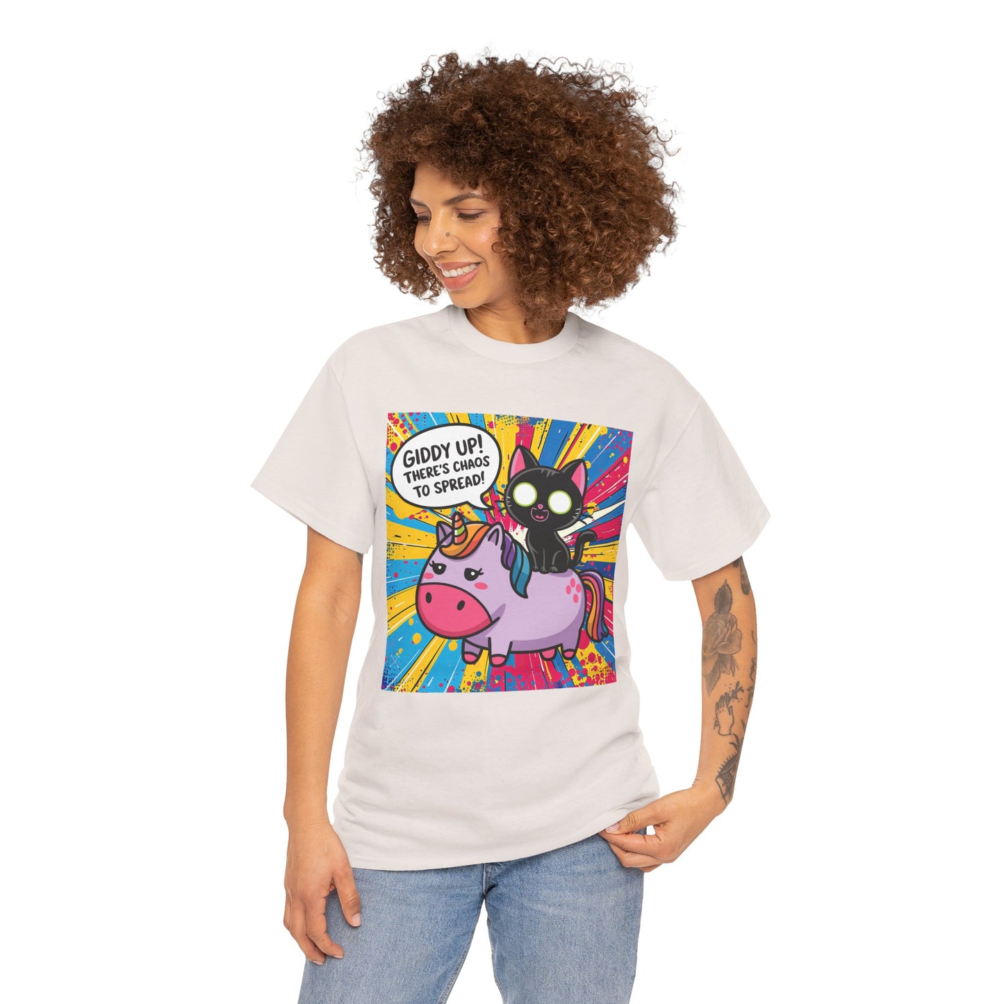 Giddy Up There’s Chaos To Spread - Unisex Heavy Cotton Tee