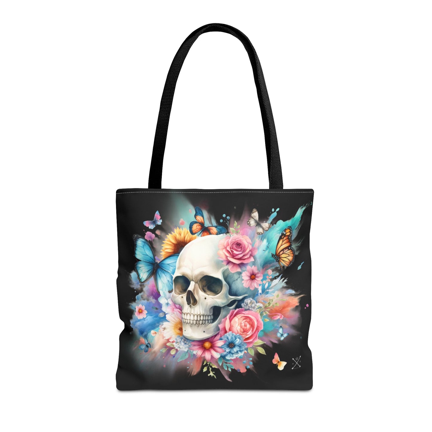Watercolor Skull and Butterflies - Tote Bag (AOP)