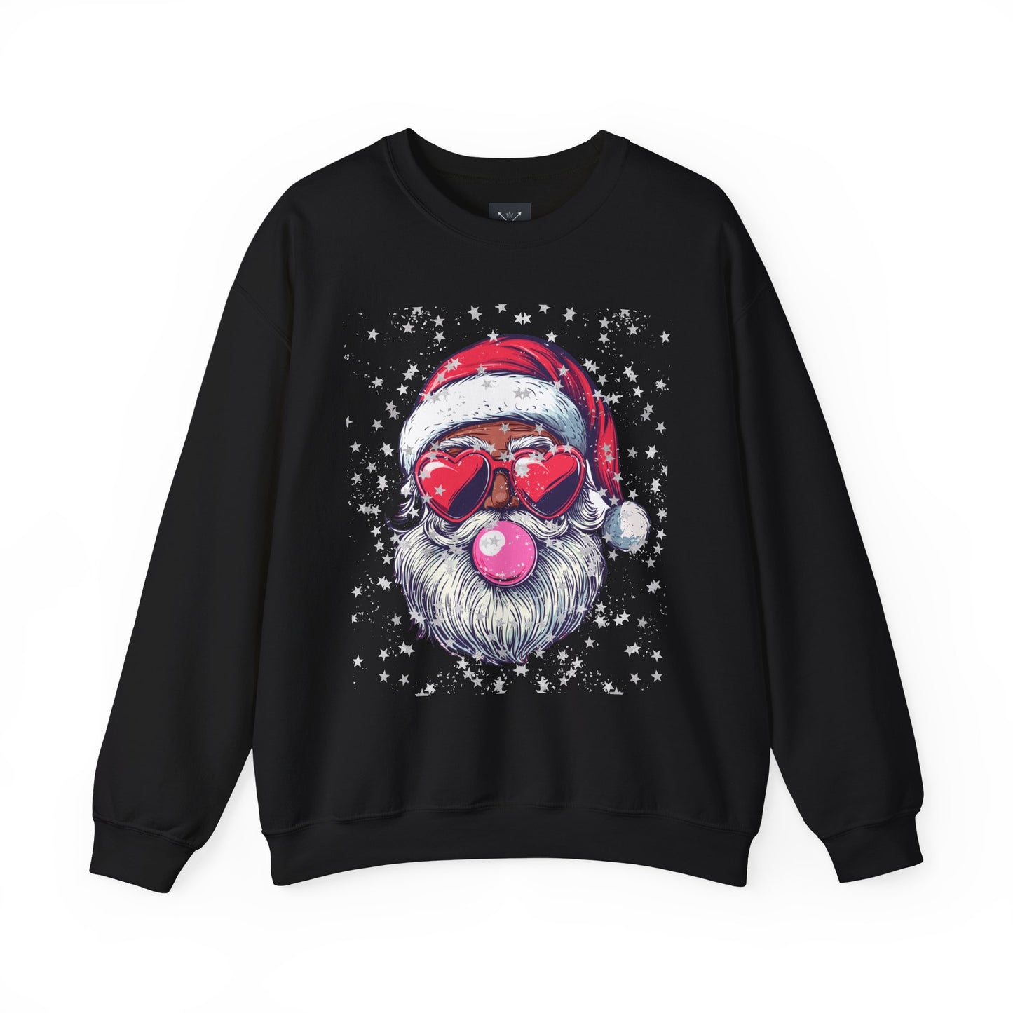 Retro Bubblegum Black Santa - Unisex Heavy Blend™ Crewneck Sweatshirt