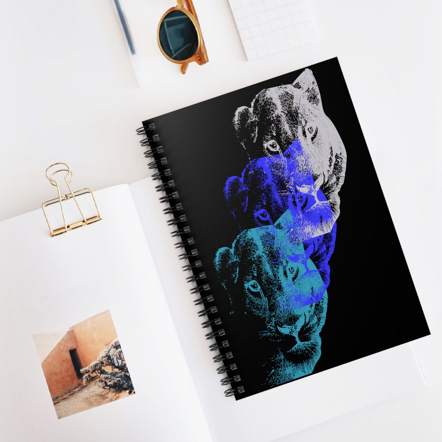 Lioness Arising - Spiral Notebook - Ruled Line - blk