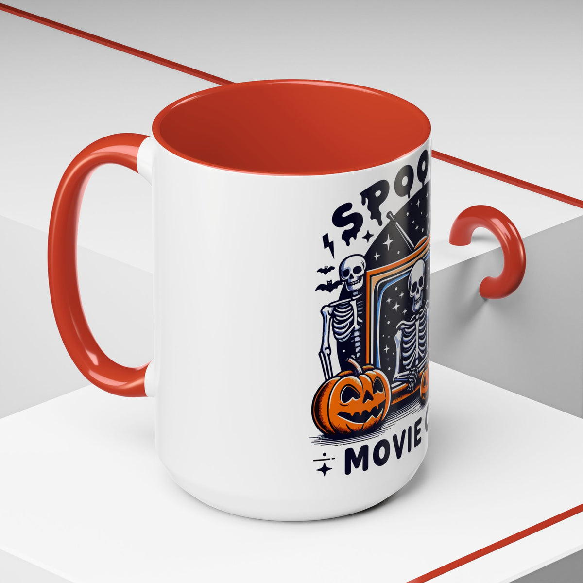 Spoooky Movie Club Skeletons - Color Accent Coffee Mug