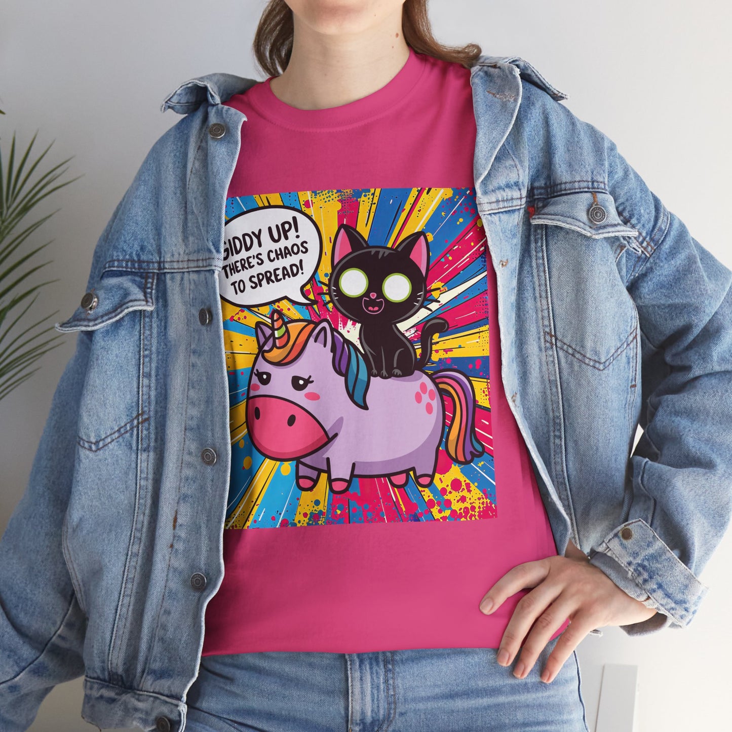 Giddy Up There’s Chaos To Spread - Unisex Heavy Cotton Tee
