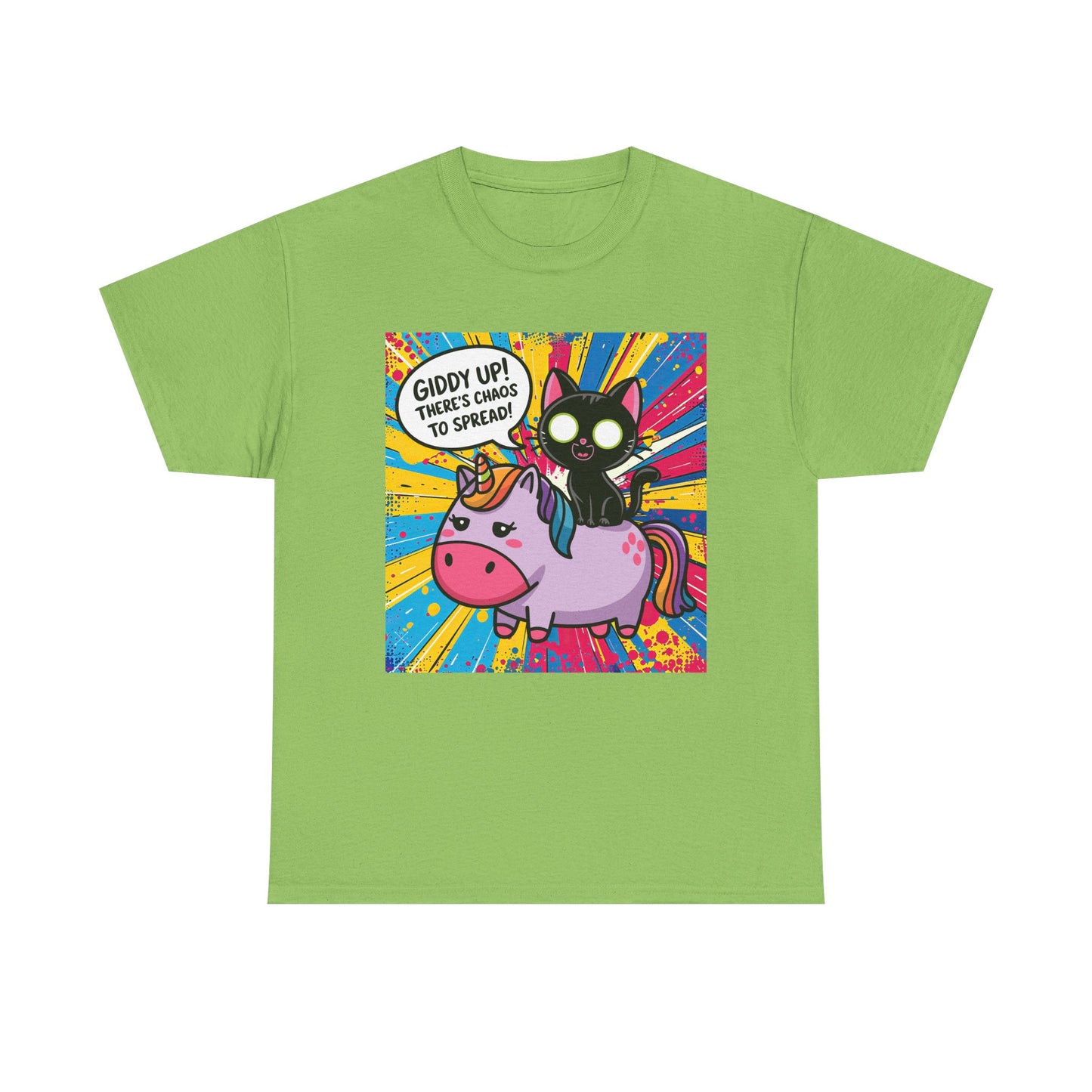 Giddy Up There’s Chaos To Spread - Unisex Heavy Cotton Tee