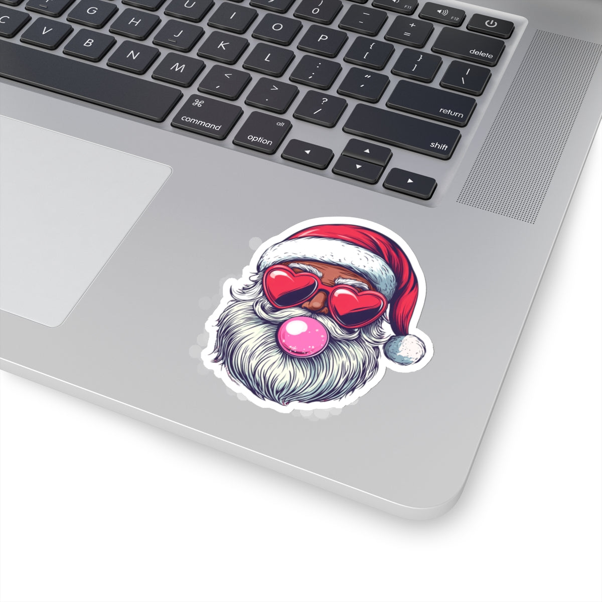 Christmas Stickers - Retro Black Bubblegum Santa