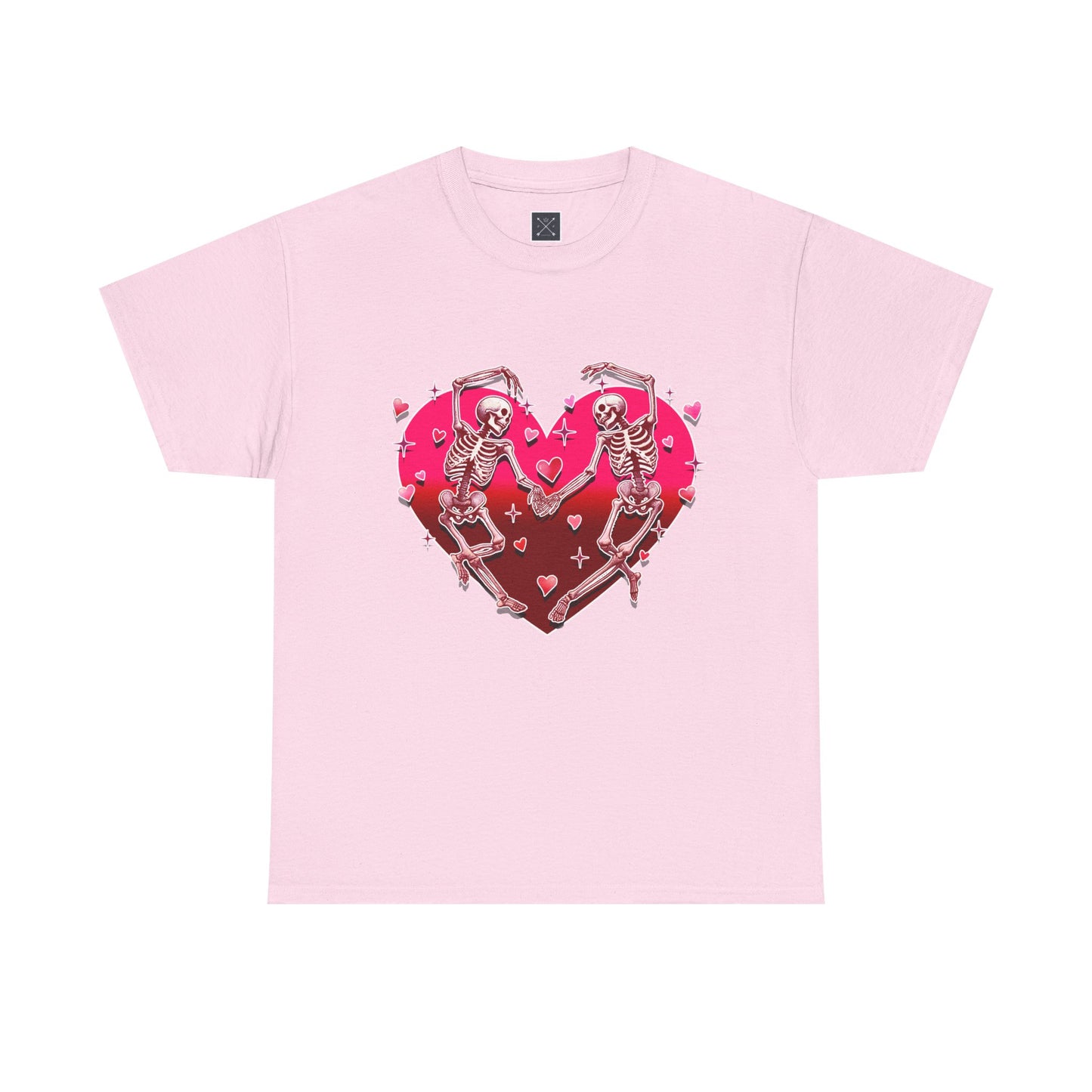 Skeleton Lovers Heart Graphic - Unisex Heavy Cotton T-shirt
