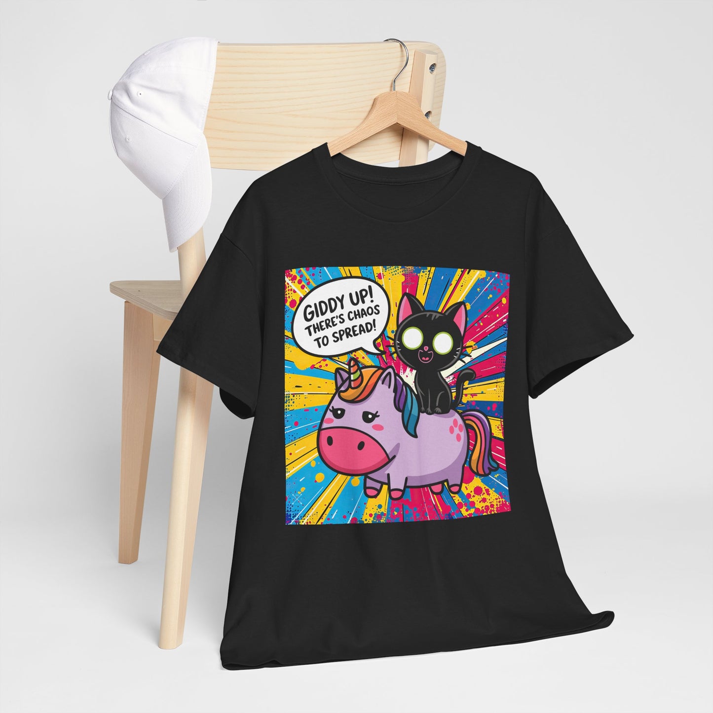 Giddy Up There’s Chaos To Spread - Unisex Heavy Cotton Tee